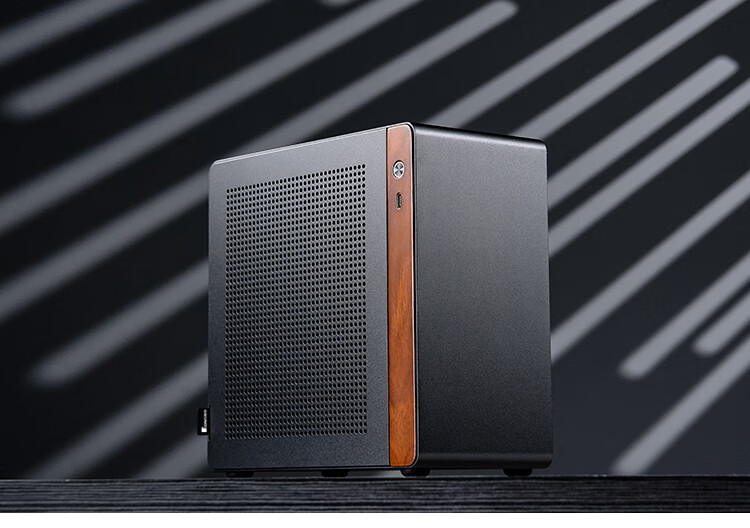 JONSBO N10 Black ITX Mini Desktop Case (3.3mm Aluminum Alloy Shell, North American Black Walnut Wood, ITX Form Factor, 4.5L Volume, 1U FLEX Power Supply) 15