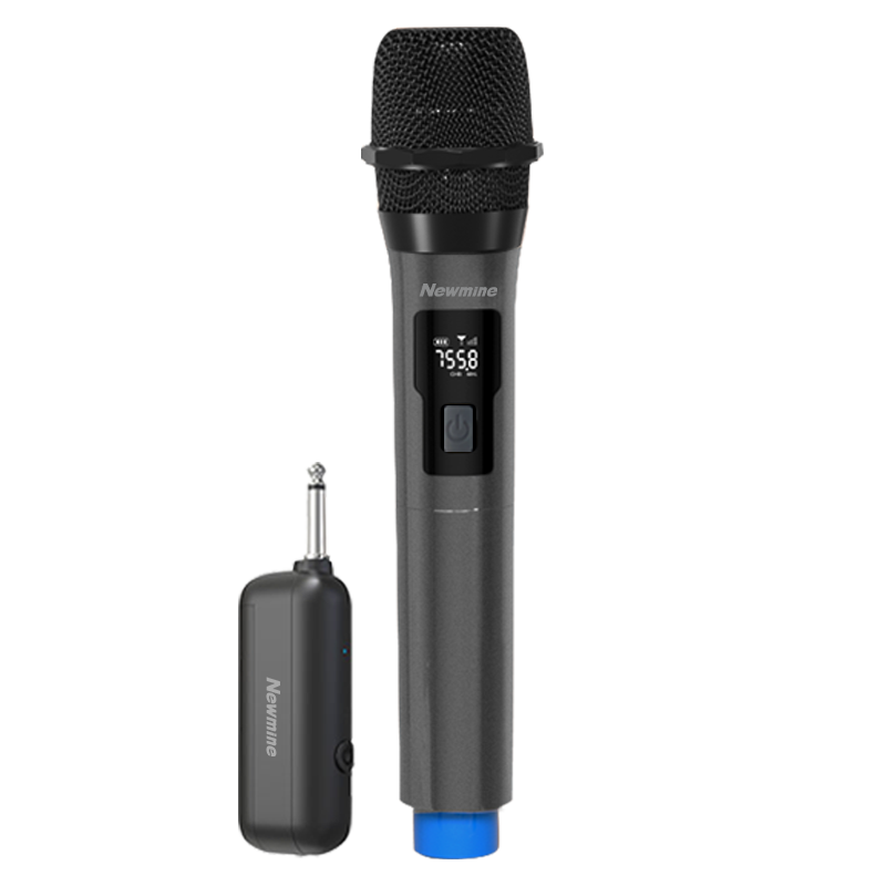 Newmine MC108 Rechargeable Lithium Battery Wireless Microphone for Home KTV Singing, Hosting, Lecturing, Karaoke, Meetings, Speaker, Amplifier, FM Tuning, Universal Microphone with Single Mic