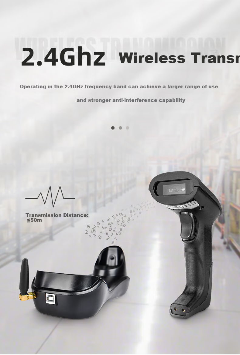 NTEUMM Wireless 1D Barcode Scanner Gun, Supermarket Cashier Payment Scanner Gun, Warehouse Express Barcode Scanner Gun Universal for Barcodes, Financial Invoice Scanner H3 5