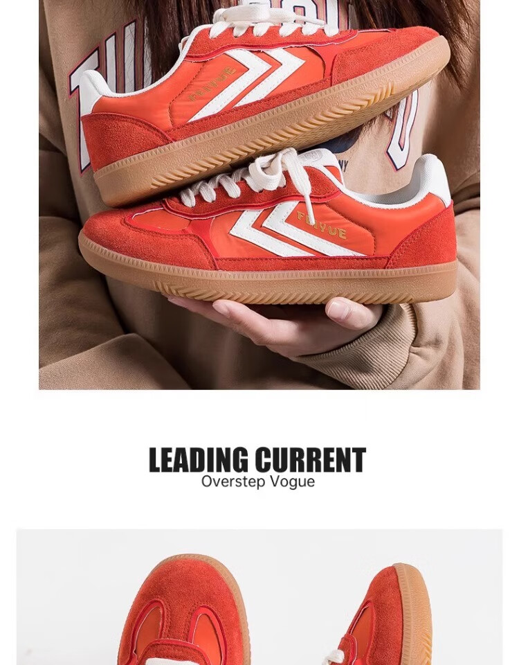 Feiyue Official Women's Shoes, Dexun Shoes for Women, 2026 Summer New Casual Versatile Fashionable Sneakers for Women, Orange-Red Color, Size 40 6