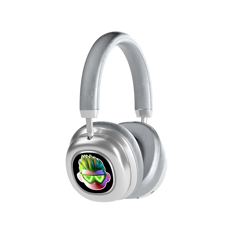 MORRORART VWS X1 Wireless Bluetooth Headphones with Active Noise Cancellation, Touch Screen, Long Battery Life, Birthday Gift, Compatible with Apple And Huawei, Standard Single Screen Version GT Silver