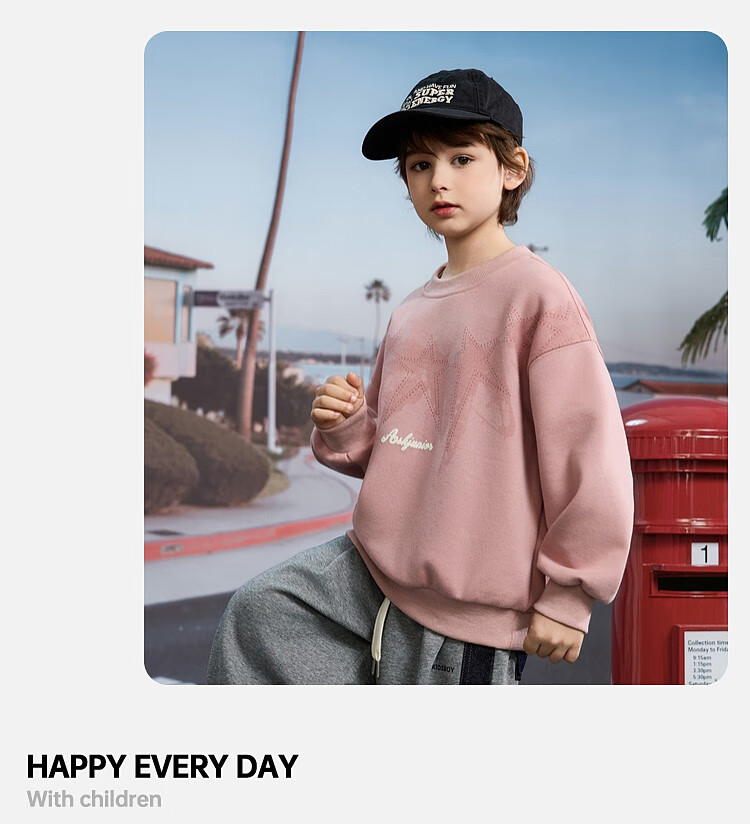 ASK JUNIOR Children's Clothing, Boys' Sweatshirt, Round Neck Long Sleeve, Autumn Pullover, Casual Versatile Top, Green, Size 170 16