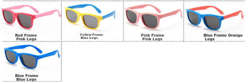 DRATRA Children's Polarized Sunglasses, Sunglasses for Boys And Girls, Baby Sun Protection, Silicone Cartoon Cute Trendy Color-Blocking Summer Style 9
