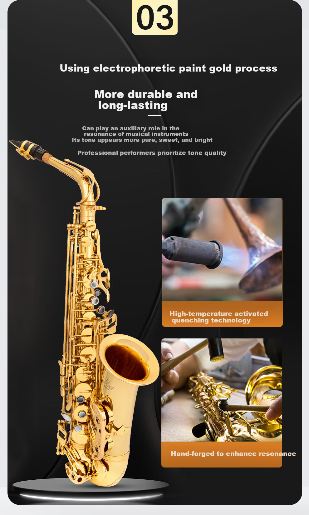 Jinbao Alto Saxophone JBAS-200 Professional Performance Grading Saxophone Beginner Wind Instrument Collection 15