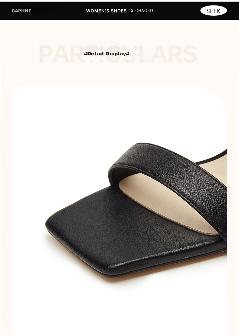 DAPHNE Thin Heel Sandals for Women, Summer French Style Elegant Versatile Outdoor Wear Ankle Strap High Heels Women's Shoes, Black, Size 34 8