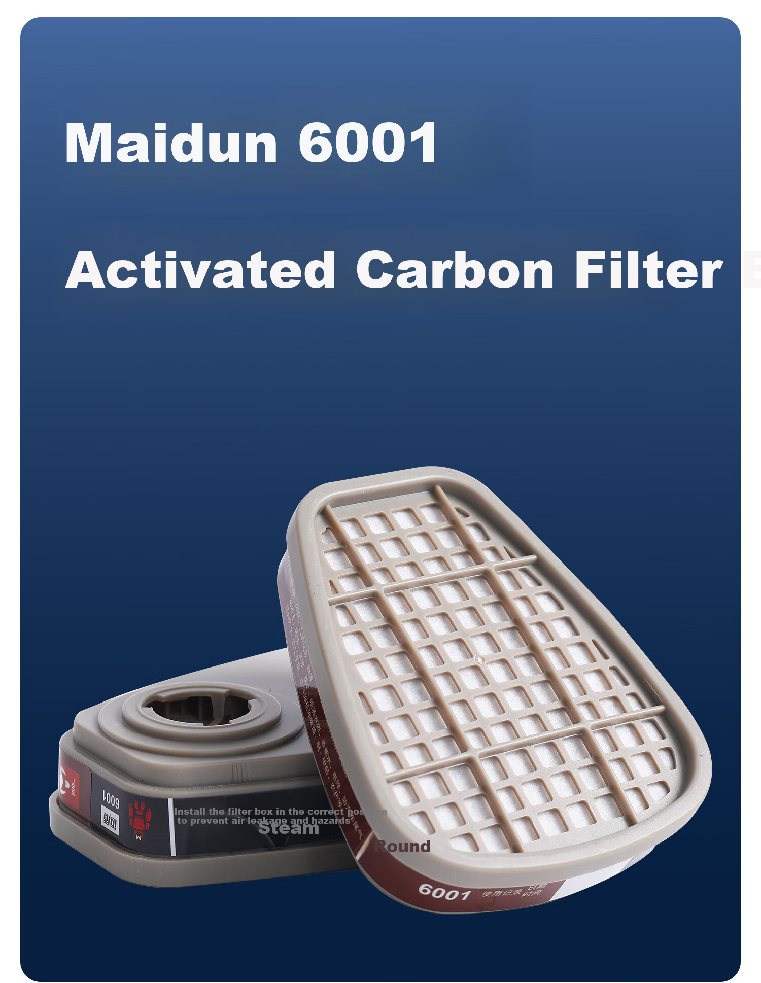 MAIDUN 6001 Filter Cartridge, Anti-Formaldehyde Pesticide Spray Paint Welding Chemical Gas Organic Vapor, Universal 3m6001cn, 1 Pack 2 Pieces 2