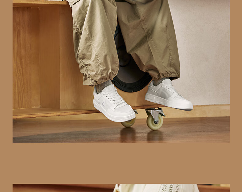 PEAK Air Force One Sneakers for Men, Summer Mesh Breathable Wear-Resistant White Shoes, Soft-Soled Sports Shoes DB520087, Cream White, Size 41 18