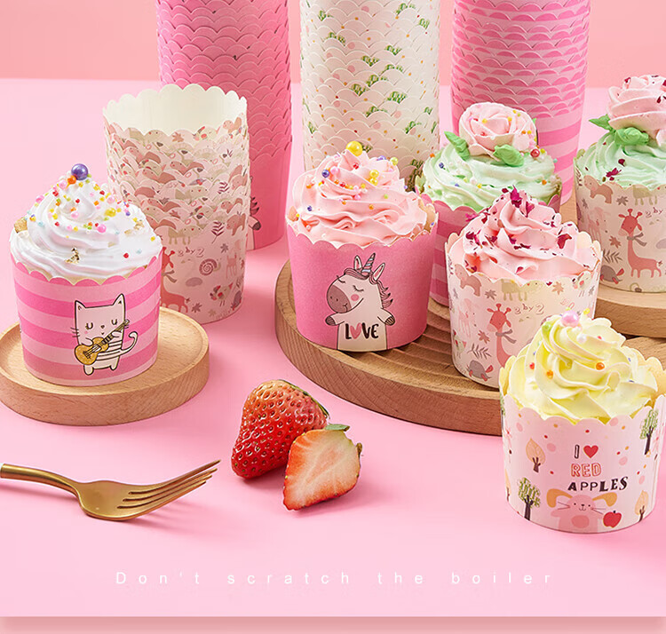 Jekero Wave Paper Cups, Thick Muffin Cups, Cake Paper Cups, Steamed Cake Cups, Baking Pastry Disposable Cake Cups, 50 Pieces 1