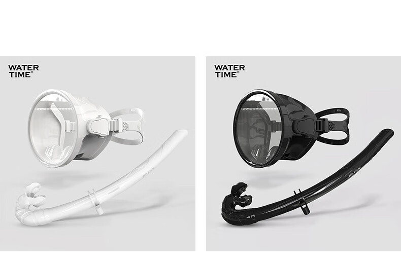 WATERTIME Shuichuan Snorkeling Mask Diving Goggles Snorkel Set Freediving Mask Breathing Apparatus Snorkeling Gear Black 11