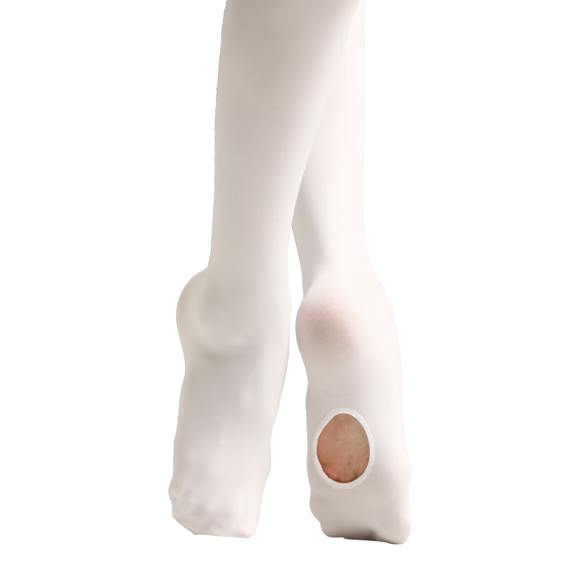 Bowuwuyuan Children's Dance Tights with Crotchless Design, Girls' Thin Pantyhose for Autumn Season 116230002-2.0 White L