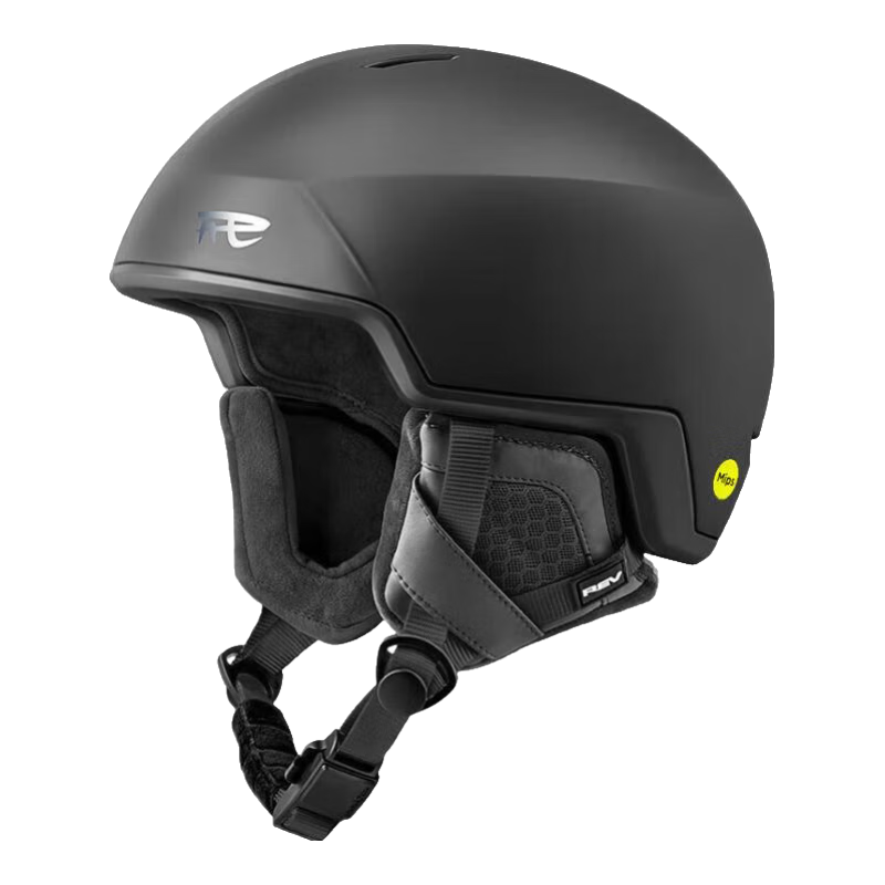 Ruiwu REV Ski Helmet, Asian Head Shape, Mips Lightweight Triple Safety Certification, Single And Double Board F5, Classic Black, L