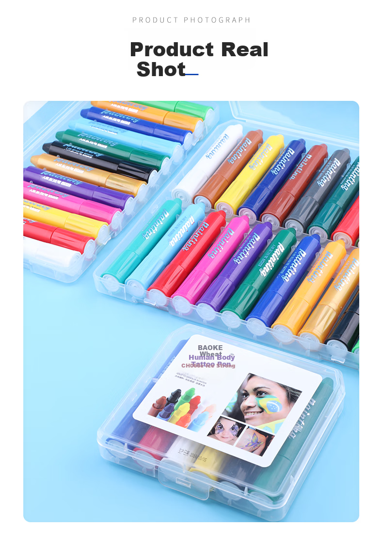 BAOKE CH24 Rotatable Washable Crayons for Children's Makeup And Art, 24 Colors Educational Drawing Tools 8