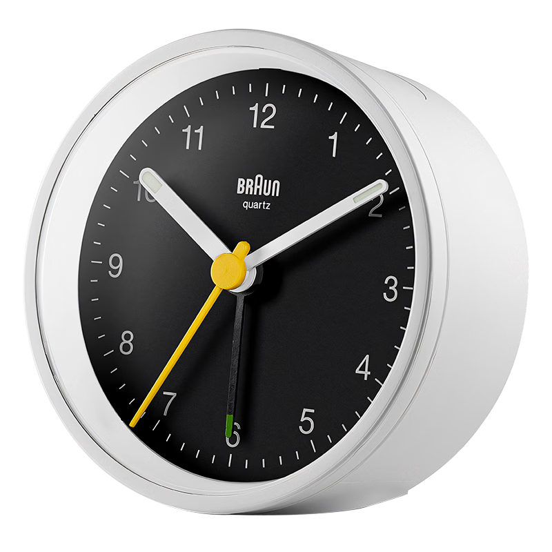 BRAUN German Brand Imported Mini Alarm Clock, Compact Design with Loud Volume, Powerful Wake-Up Device, One-Button Snooze Function, Night Light for Bedroom Bedside Clock, Gift for Friends' Birthdays And Back-To Seaso