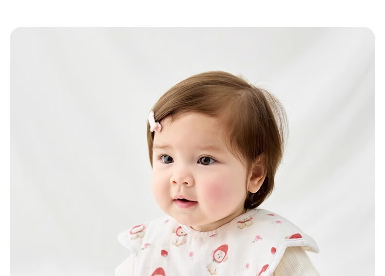 Niduoxiong Newborn Baby Waterproof Bib A-Class Petal Feeding Bib Pure Cotton Gauze Baby Eating Bib 25