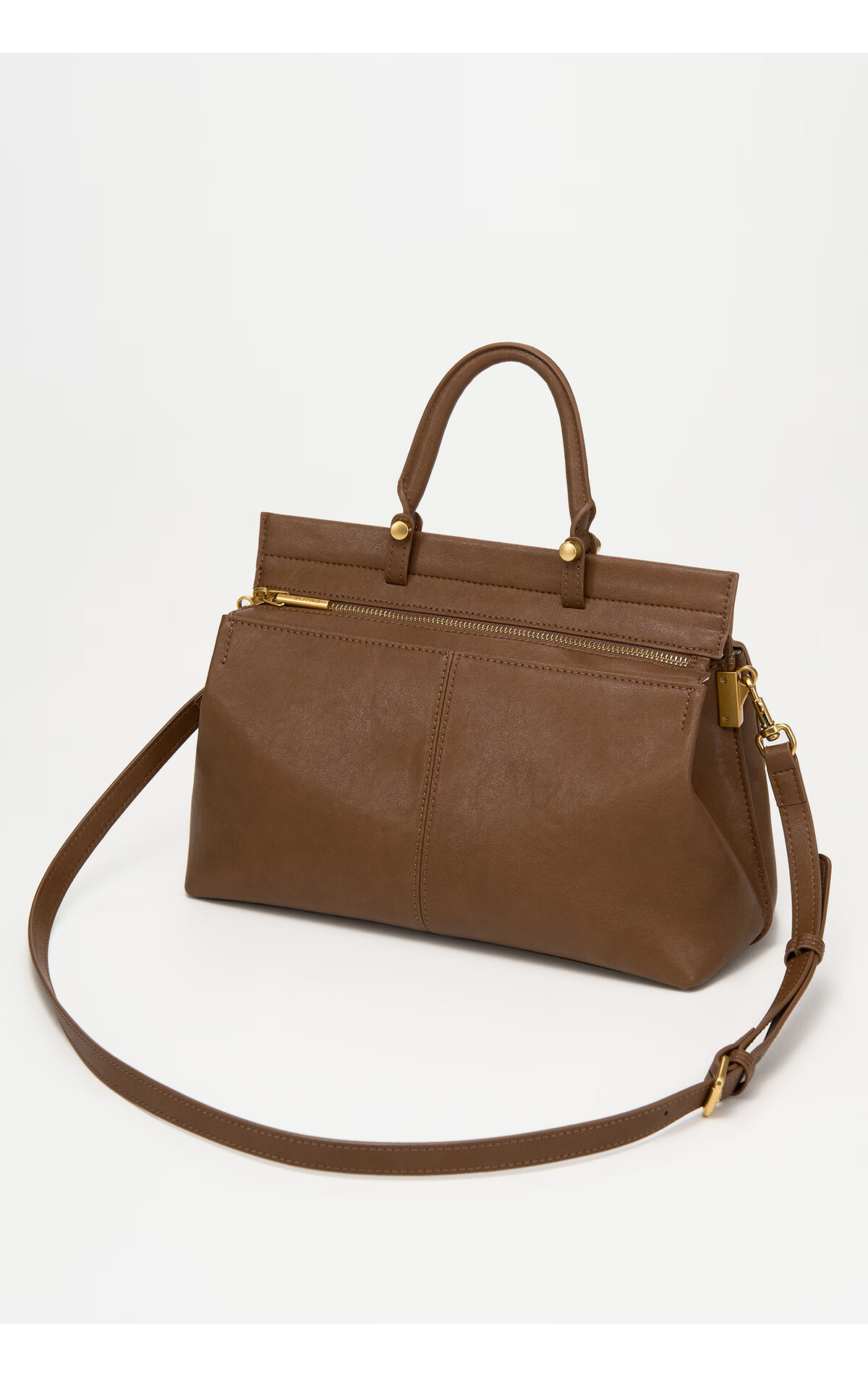 Ximuting Chasing Light Caramel Brown Cowhide Leather Women's Handbag New Simple Versatile【Christmas Gift】 11