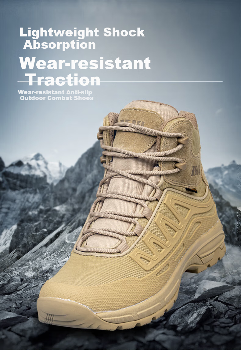 3514 Mid-Top Outdoor Shoes for Men, Breathable, Wear-Resistant, Non-Slip, Shock-Absorbing Sports Shoes, Hiking Boots, Black, Size 41 1