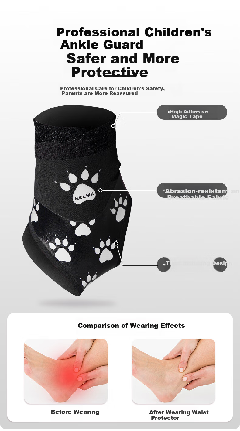 KELME Children's Ankle Brace, Anti-Sprain Foot And Ankle Protector, Sports Injury Prevention Sleeve, Professional Fixation for Kids 3