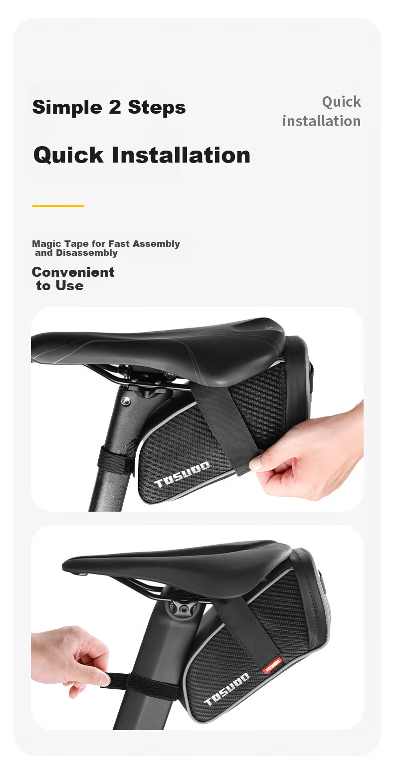 Tasiduizhang Mountain Road Bicycle Tail Bag, Compact And Portable, Can Hang Rear Light, Waterproof Saddle Bag 9