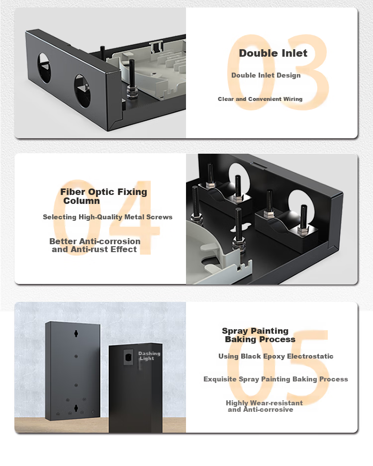 Dashengguang Fiber Optic Terminal Box Desktop 4-Port ST/FC Round Connector, Empty Box, Telecom-Grade Optical Cable Fusion Splice Box, Optical Cable Extension Box, Optical Terminal Box, DSG-ZDH400 5
