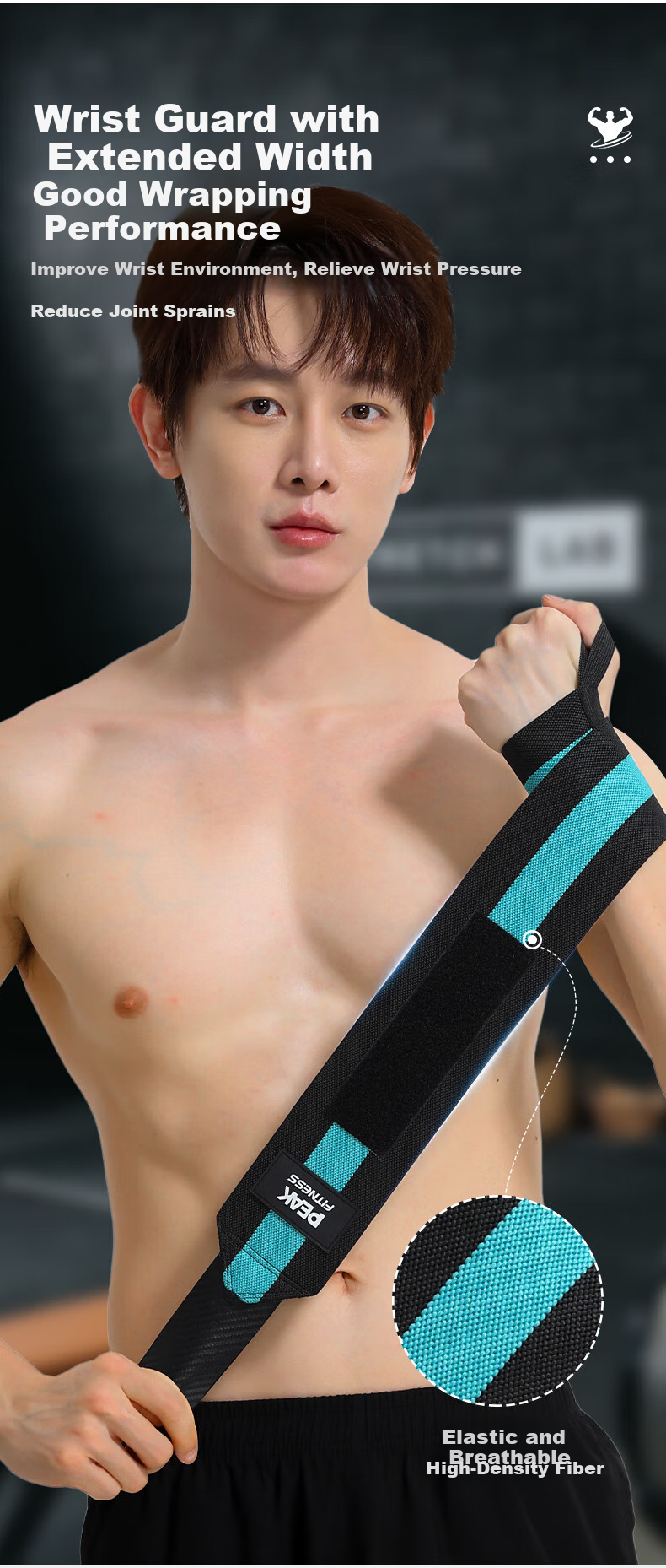 Pike Wrist Support Fitness Bench Press Push-Up Exercise Compression Wristband for Men, Pull-Up Tendonitis Wrist Sprain Protective Gear 7