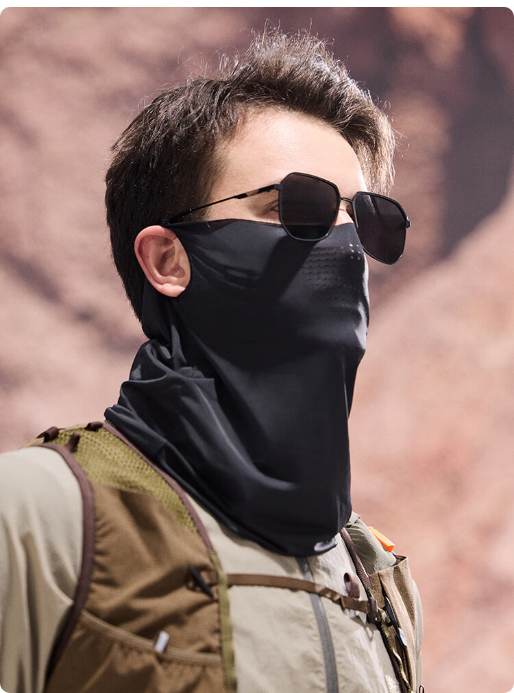 JIUMU Ice Silk Sun Protection Face Mask for Men, Cycling Summer UV Protection Sunshade Neck Guard Full Face Breathable Sun Protection Mask 13
