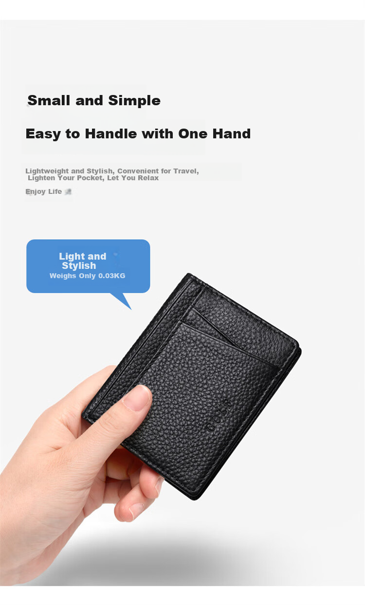 GOLF Card Holder, Men's Top-Grain Leather Driving License Holder, Multi-Card Slots for Women, Bank ID Card Holder, Ultra-Thin Card Sleeve 5