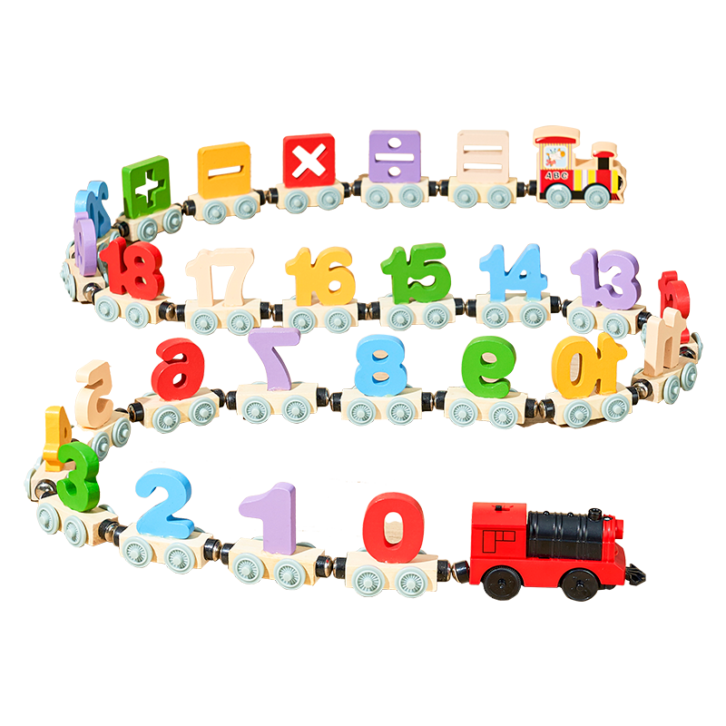 CAREBABY Children's Magnetic Number Train Track Toy, Educational Magnetic Building Blocks, Assembly Toy for Boys And Girls, Birthday Gift