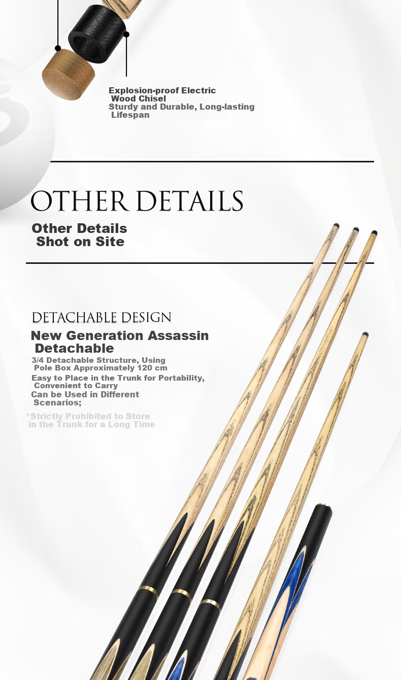 Aomi New Generation Assassinator Pool Cue Mid-Section, Snooker Black 8 English And Chinese Black Eight Billiard Cue, 16 Colors, 11.5mm 8