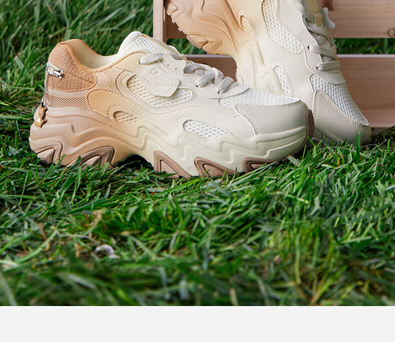 361° Women's Sports Shoes, Kangaroo Shoes, Winter Comfortable Retro Thick-Soled Dad Casual Shoes, 682516767-6 3