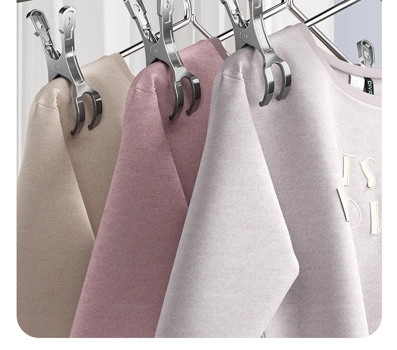 MUYA Stainless Steel Windproof Clothes Pegs Large Clips for Hanging Quilts and Clothes, 6-Pack 18