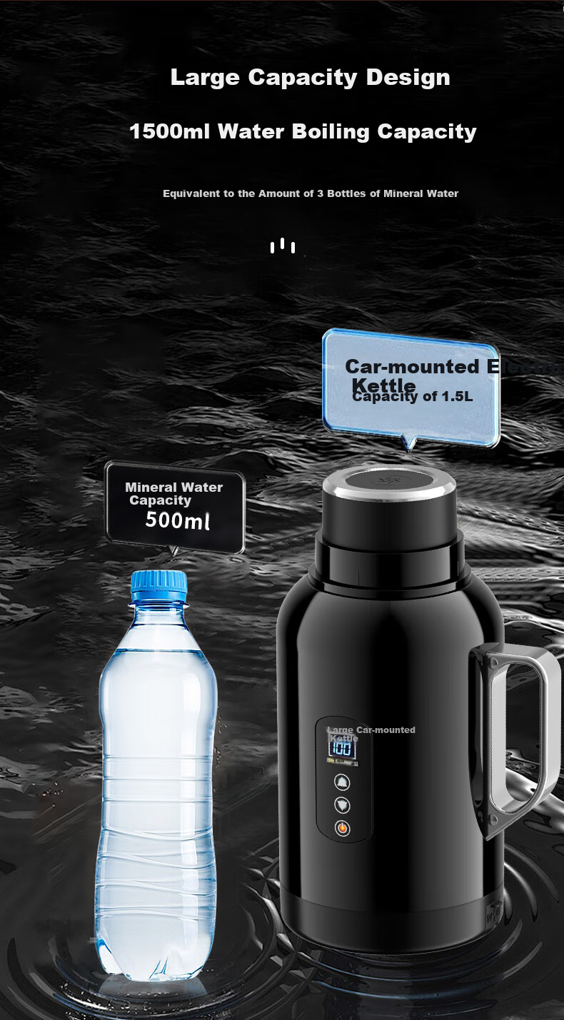 SECRETSBOX Car Kettle 2025 New Model 12v24v Universal Truck-Specific Insulated Integrated Electric Kettle Heating Water Cup 6