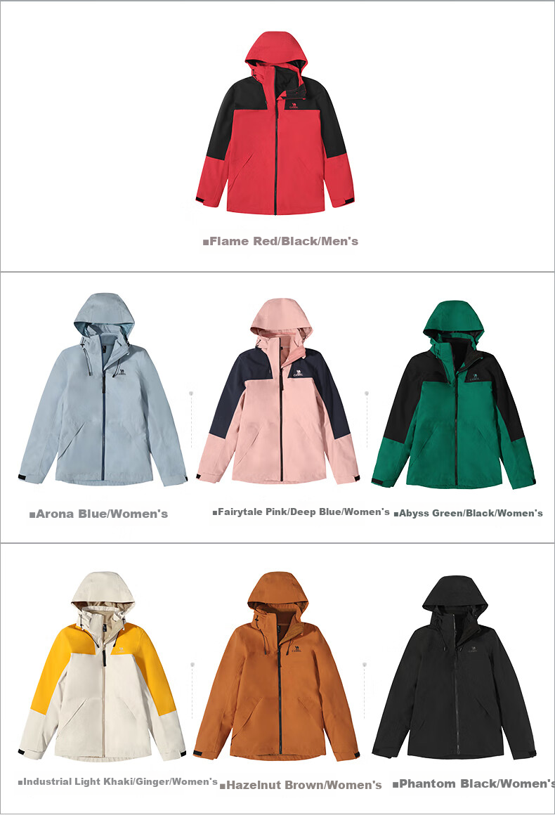 CAMEL Men's And Women's Three-In Detachable Mountaineering Jacket 118 Fairy Tale Pink/Deep Blue, Women's S 11