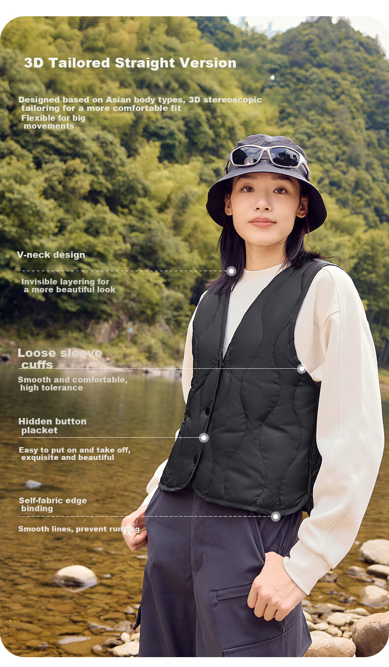 Yalu down Vest for Women, 2026 Autumn And Winter New Style, Lightweight Inner Layer, Warm Fashionable Fitted Coat, Inner Wear V-Neck Vest 7