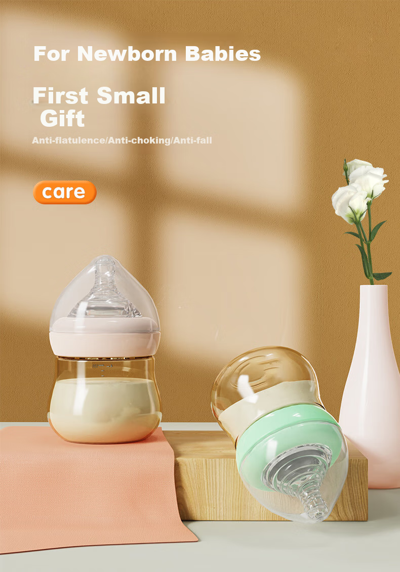 Keqi Baby Glass Feeding Bottle Newborn Wide Neck Anti-Choke Anti-Colic 3 Months+ 1
