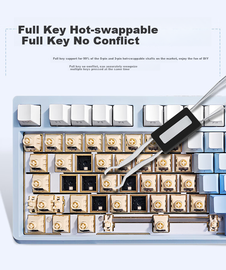 Xuanpai PD75M-V2 Custom Aluminum Mechanical Keyboard Bluetooth Wireless Tri-Mode Gaming Keyboard Aluminum Tuo Tuo Multimedia Color Screen with Knob Sonyke Switch Xiaoxue Xiongmao 10