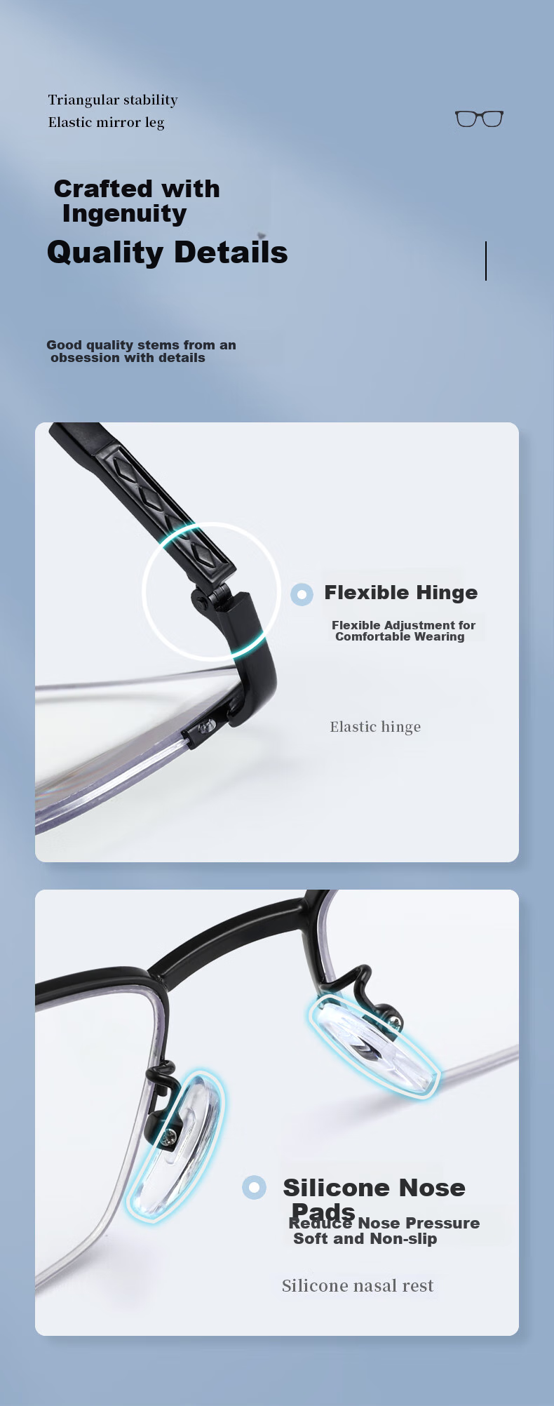 FENCHI Pure Titanium Ultra-Light Reading Glasses for Men And Seniors, High-Definition Anti-Blue Light Bifocal Smart Zoom Presbyopic Glasses for Dad 8