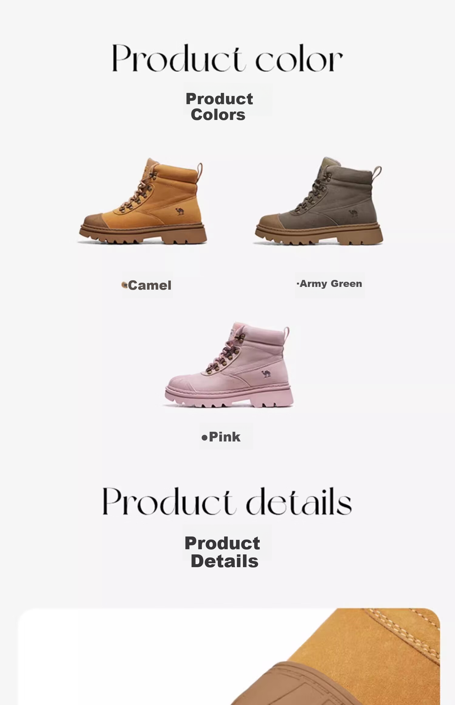 CAMEL Yellow Boots, Martin Boots for Men And Women, Outdoor Casual Work Shoes, High-Top Thick-Soled Versatile Footwear 12