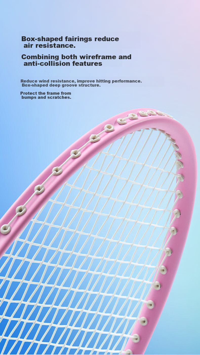 ANTA Badminton Racket Set for Men And Women, Durable Deep Groove Competition Rackets with Nylon Shuttlecock Bag And Grip Set 5