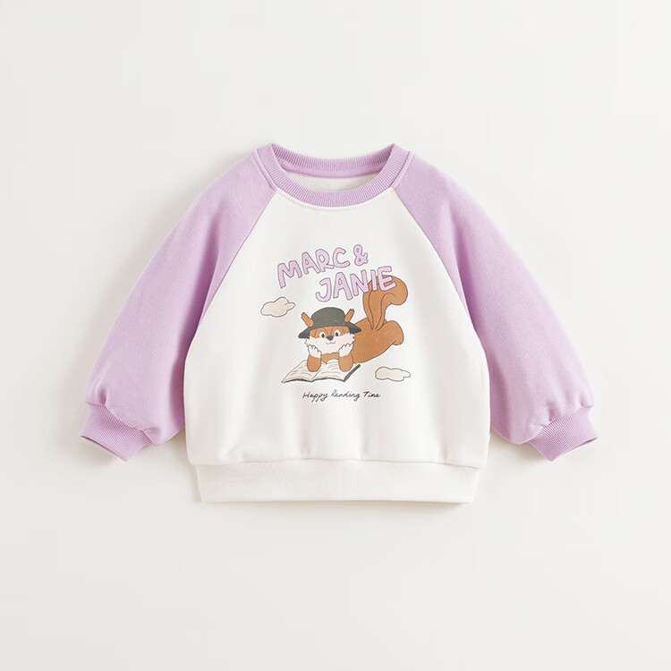 MARC&JANIE Children's Outdoor Camping Color-Block Sweatshirt, Baby Raglan Sleeve Top Spring Wear 250036