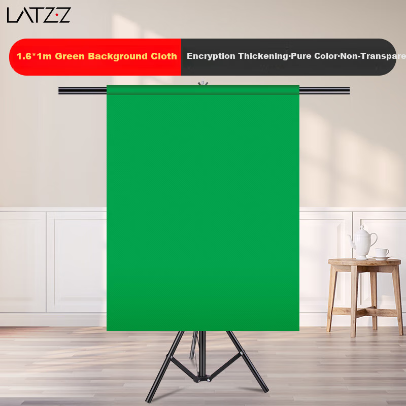 LATZZ 1.6*1 Meter Green Backdrop Cloth for Photography, Live Streaming, Chroma Key, Thickened Solid Color Green Cloth Background for Photoshoots, Portable Green Cloth