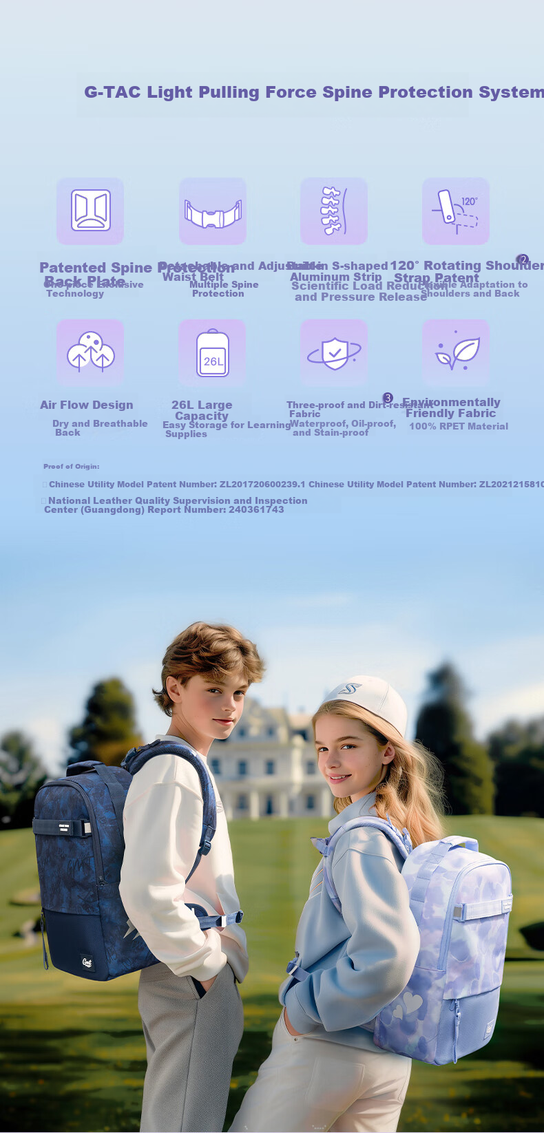 Gmt for Kids Backpack, Large Capacity Shoulder Bag for Middle And High School Students, Spine Protection And Load Reduction Backpack for Grades 3-4, Waist Belt for Male Middle School Students, Black 3