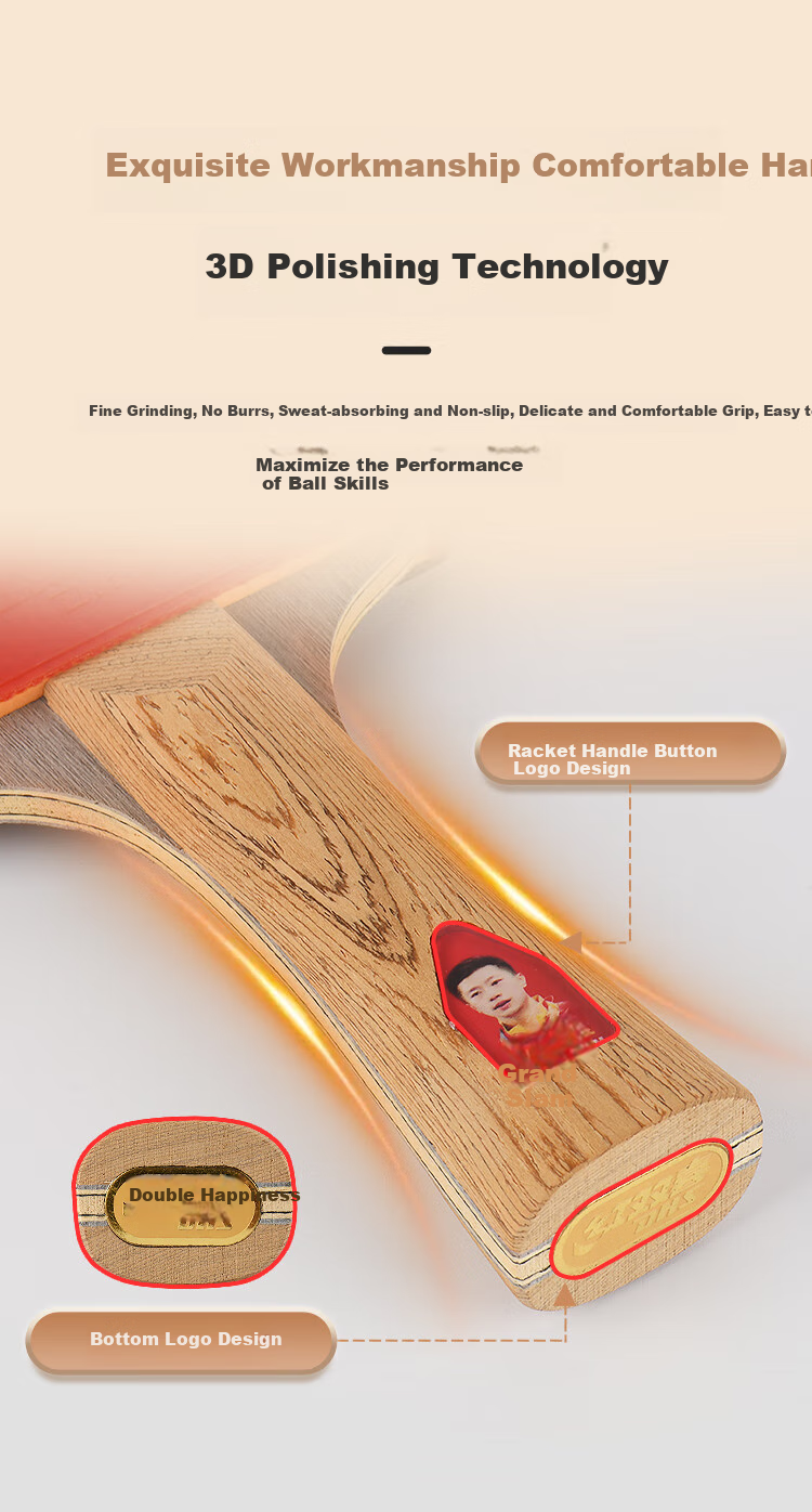 DHS Jinpai Malong 03 Table Tennis Racket, Training And Competition Professional-Level Star Table Tennis Racket, Finished Racket (Straight Handle) 7