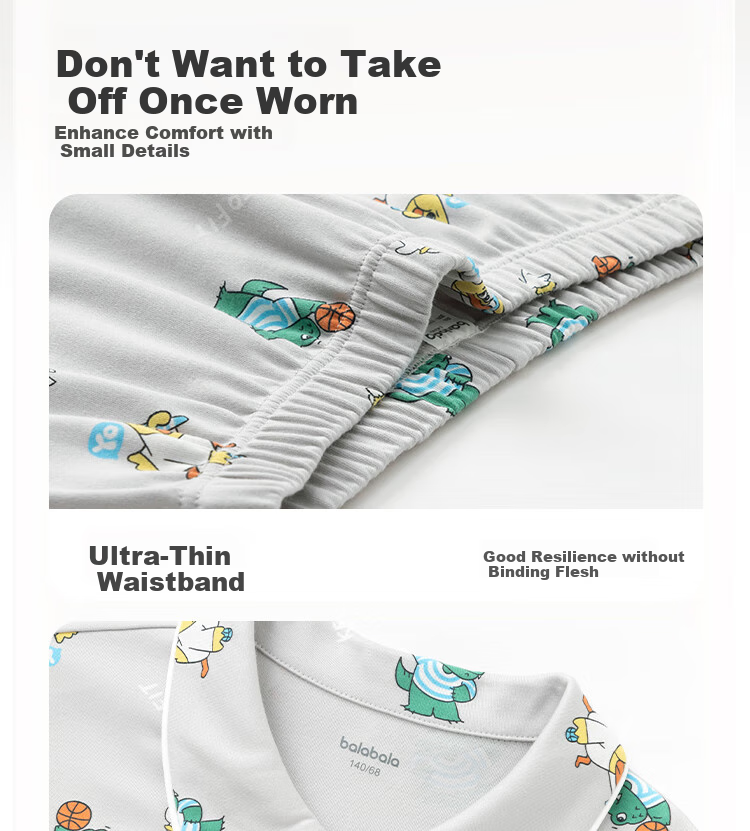 BALABALA Children's Pajama Set, Boys And Girls Spring Home Wear [Ninigogo IP] 208925171201 5