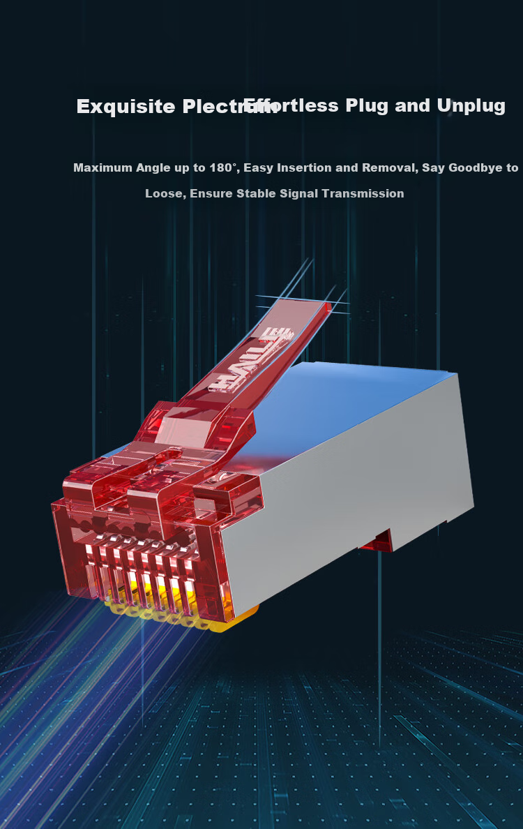 HAILE, Internal And External Network Converter Dedicated Network Shielding Network Irregular Crystal Head, HP-517(Red A), 100 Pieces/box 3
