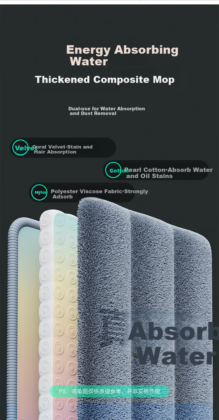 Jiabangshou Flat Mop, 40cm, 2 Cloth Pads, Household All-In Mop, No Hand Washing Required, 2026 Model with Bucket, Complete Set of Mop And Cleaning Cloth, Floor Cleaning Wonder 4