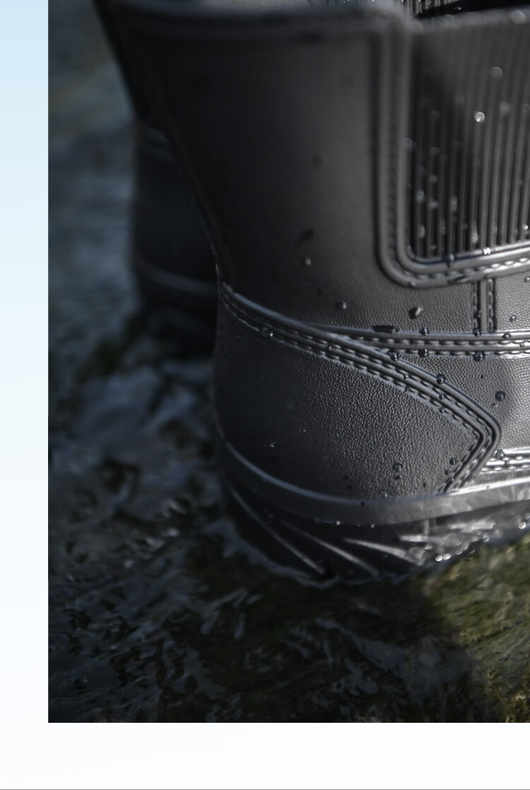 Chudun Non-Slip Shoes, Snow Boots, Rain Boots, Waterproof, Non-Slip, Oil-Resistant, EVA Water Shoes, Work Shoes, Black, Size 39/40 9