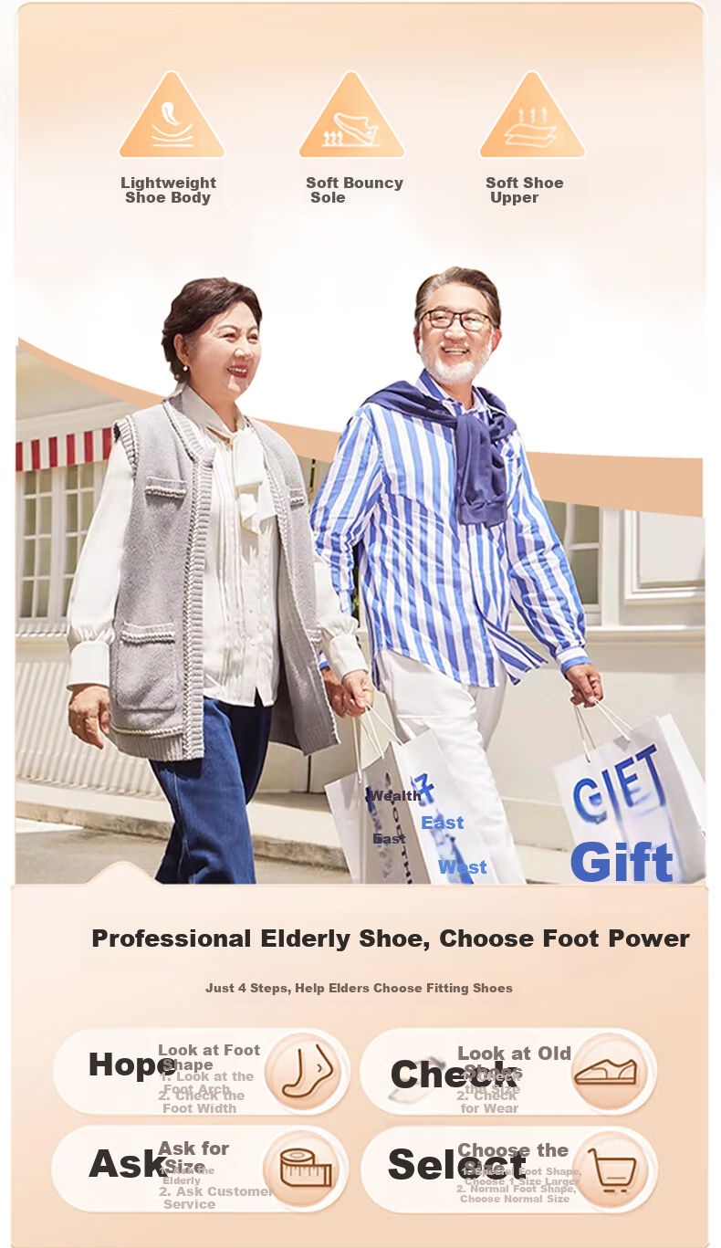 Zulijian Elderly Shoes, Mid-Autumn Festival Gift for Dad, Men's Slip-On Soft-Soled Casual Leather Shoes, 6116K Black, Size 41 2