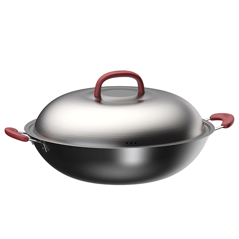 ASD Wok, Cast Iron Pan, Rust-Resistant, Uncoated Large Iron Pan, Stir-Fry Pan, 40cm, Compatible with Gas And Induction Cooktops, CF40E1WG