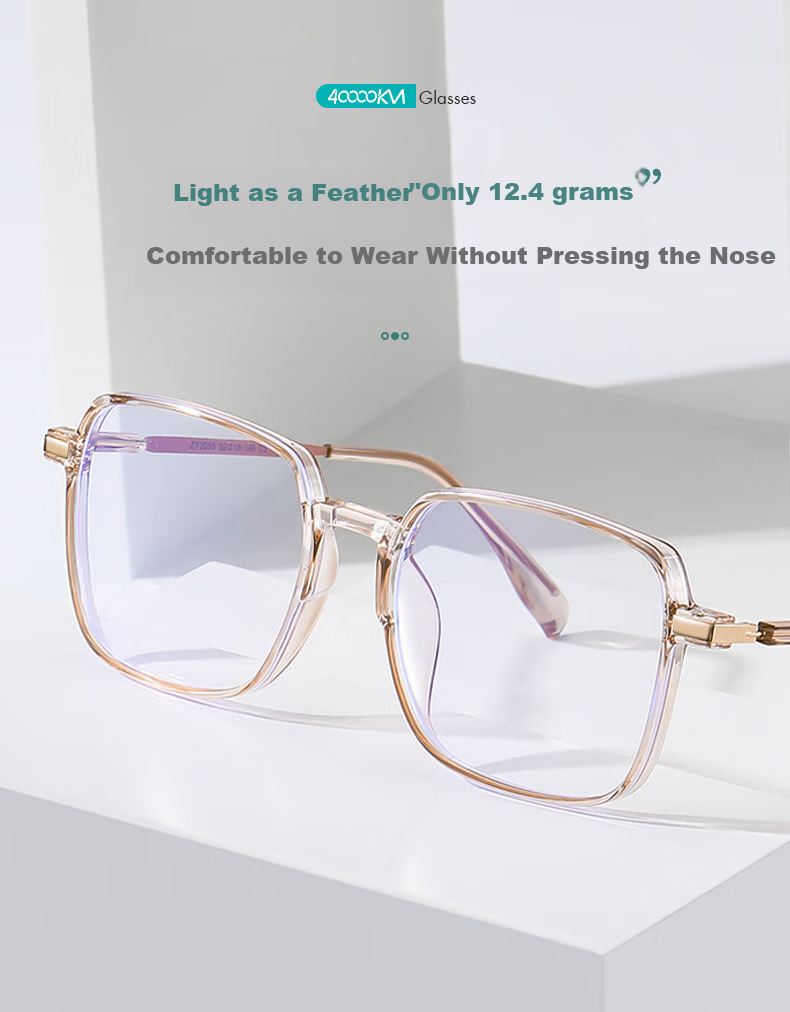 Siwangongli Blue Light Blocking Glasses for Women, Large Frame Non-Prescription Glasses, Korean Style Slimming Bare Face Glasses, Computer Eye Protection Glasses, Myopia Eyeglass Frames 3