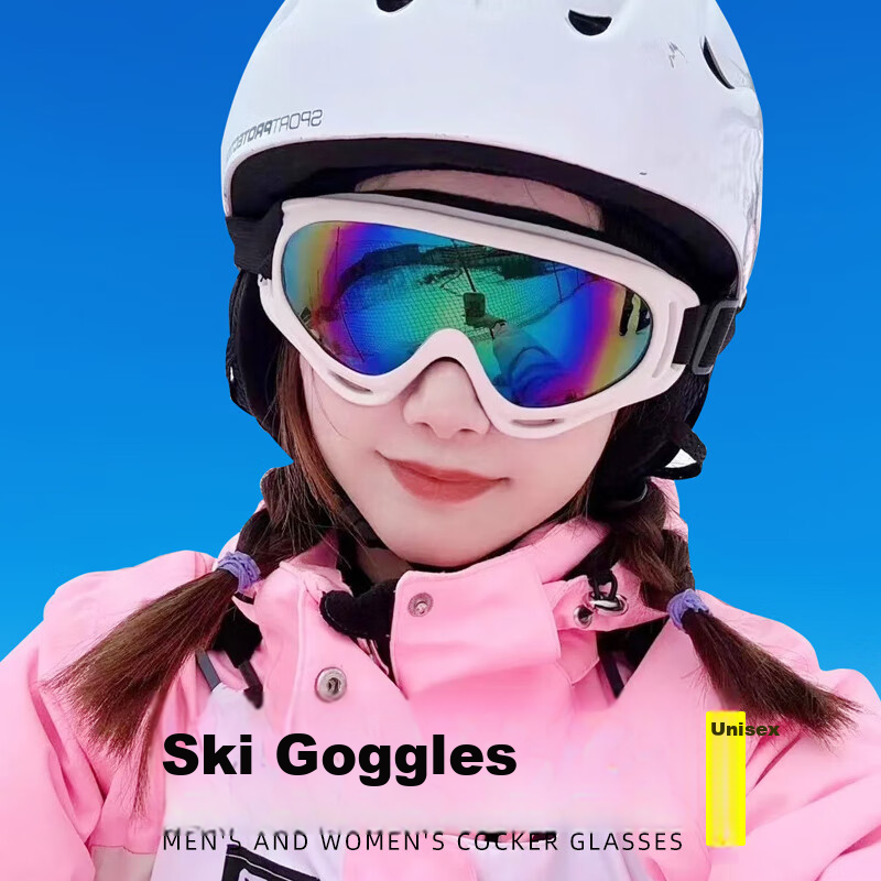 HB Ski Goggles X400 - Black Frame with Colored Lenses, Protective Eyewear for Men And Women, Adult Ski Glasses for Back to School